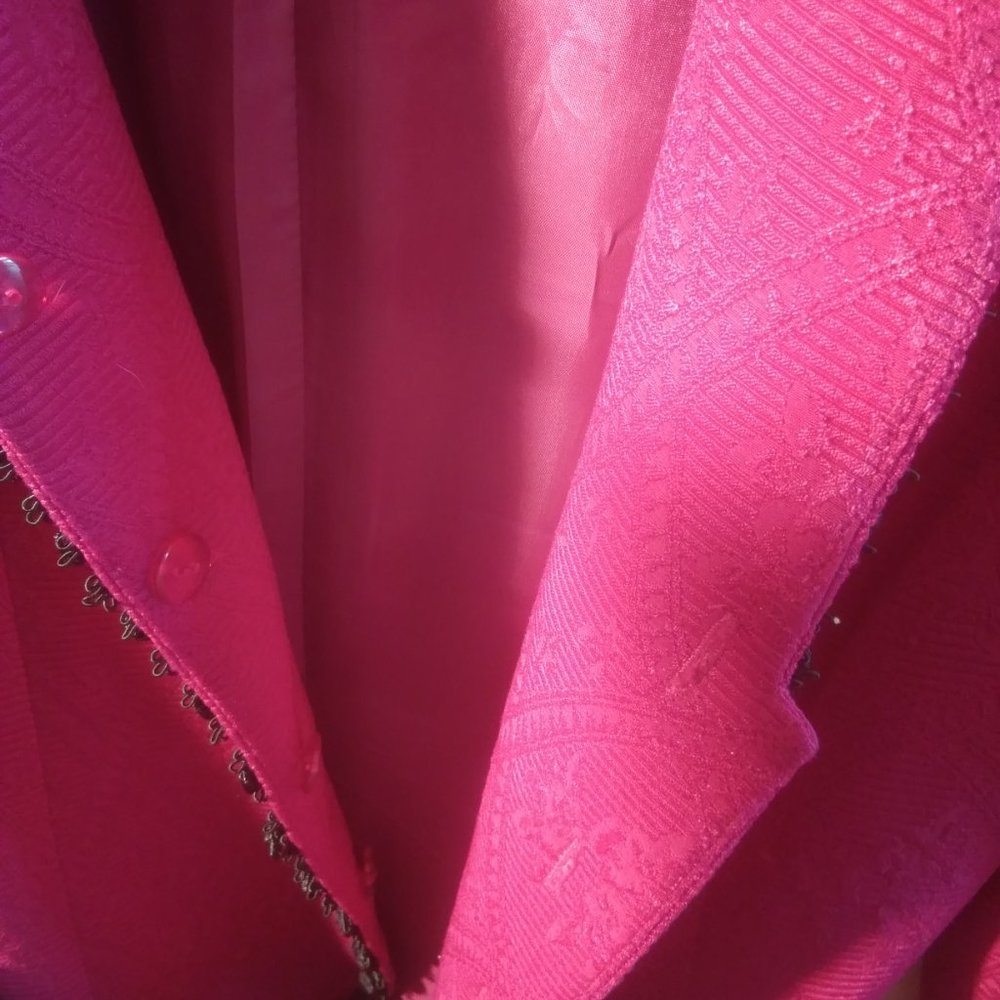 Donna Morgan Raspberry Jacket With Black Trim - image 2